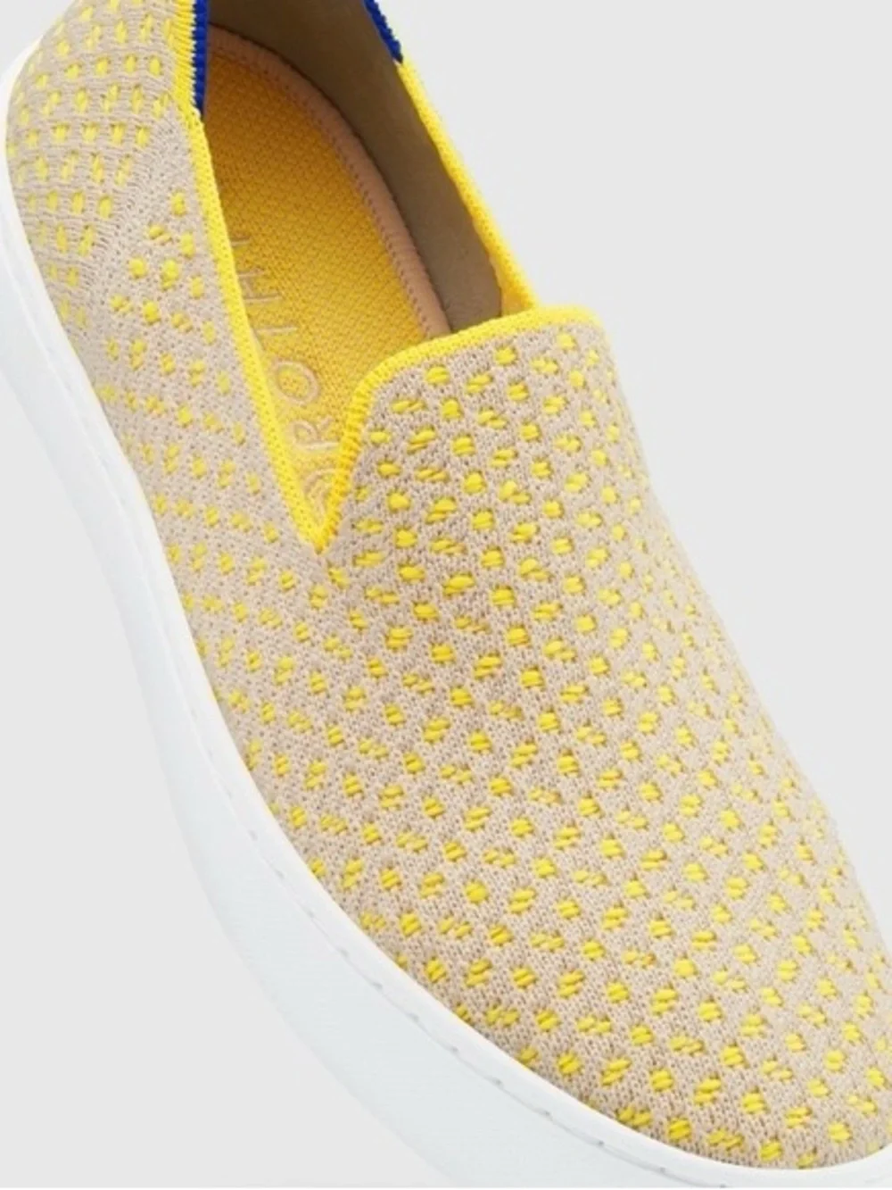 ROTHY’S ‼️RETIRED‼️ Sunshine Honeycomb Yellow & Cream Slip-On Sneakers Shoes